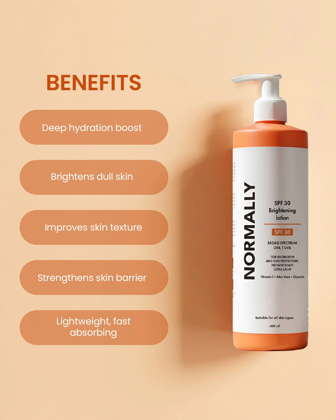NORMALLY - SPF 30 Brightening Lotion 400ml - 2