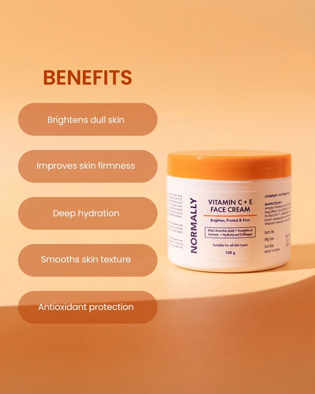NORMALLY - Vitamin C + E Face Cream 100g - 2