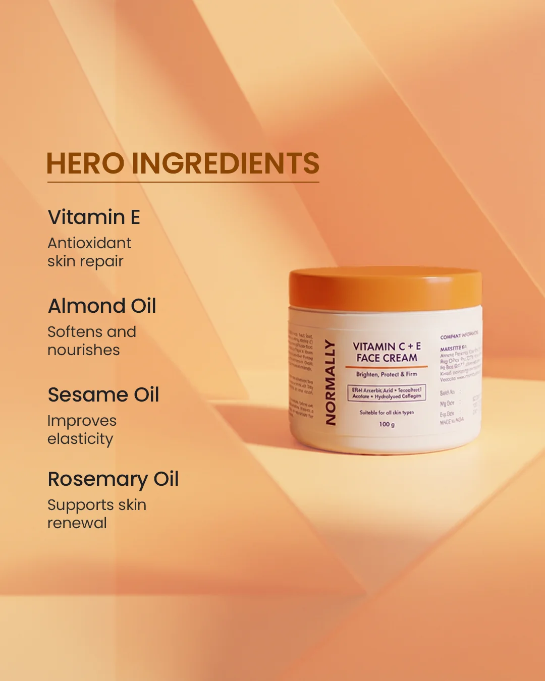 NORMALLY - Vitamin C + E Face Cream 100g - 3